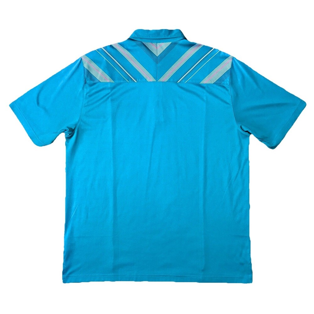 Greg Norman Play Dry Striped Men’s Size XL Teal Golf Performance Polo Shirt - Picture 3 of 8